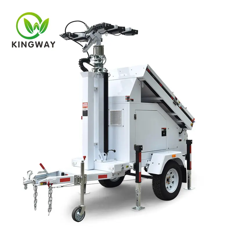 High-End Hydraulic Lifting System Solar Light Tower With 360 Degree Rotation