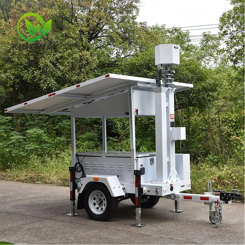 Mobile Surveillance Trailer Solar with 7M Manual Mast  KWST-600S-1