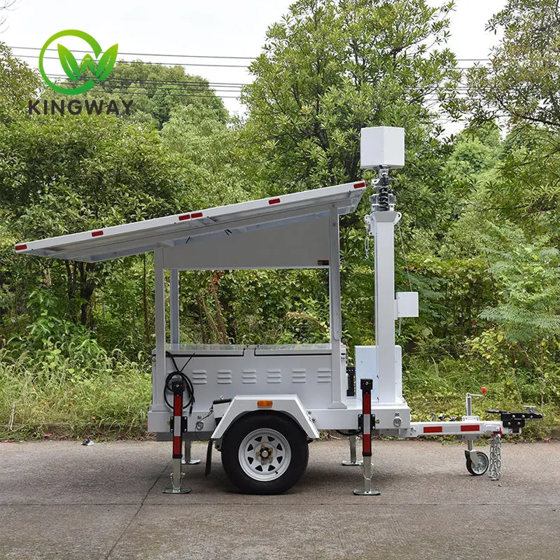 Mobile Surveillance Trailer Solar with 7M Manual Mast  KWST-600S-1