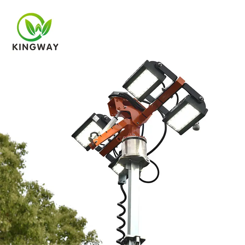 Portable 7m Solar lighting tower 360 degree rotation mobile 4*100W LED with factory price