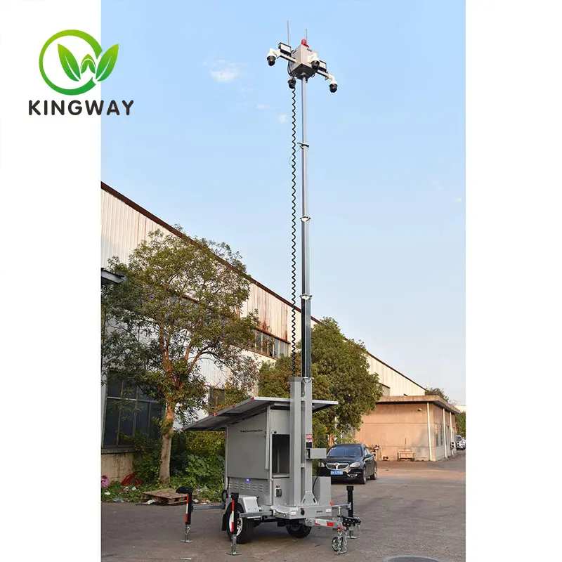 Mobile Surveillance Trailer Solar with CCTV Camera and speaker  KWST-600S-2