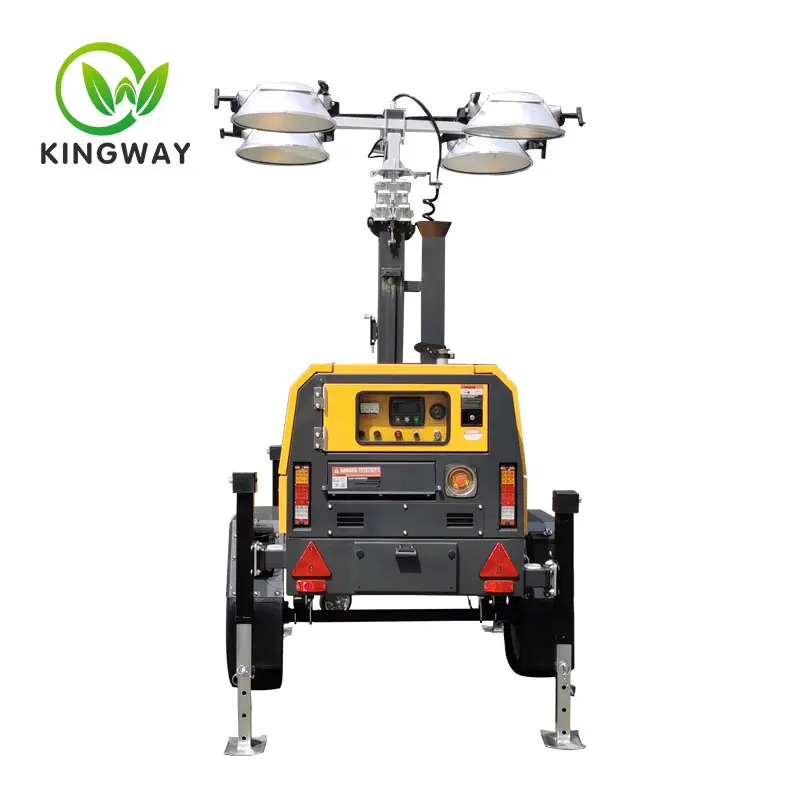 KWGT-4000PHM  8KW Perkins diesel generator light tower with 4x 1000W Halide Metal light