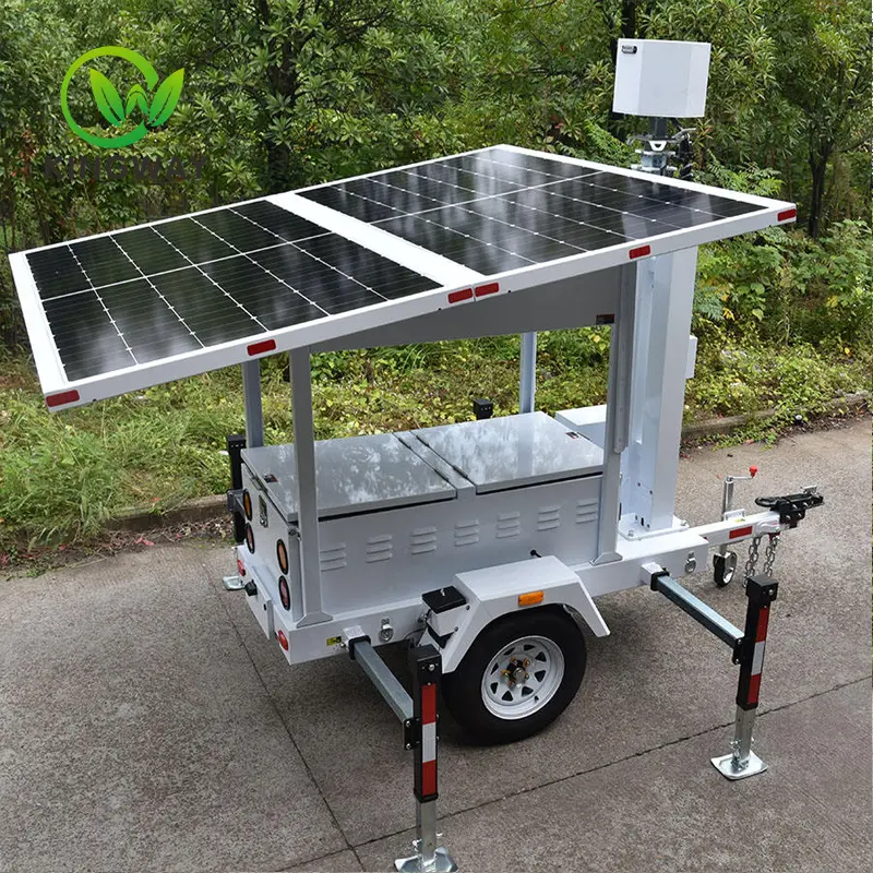 Mobile Surveillance Trailer Solar with 7M Manual Mast  KWST-600S-1
