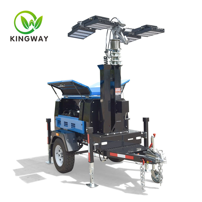 KWGT-4000PLED  8KW Mobile diesel generator light tower with LED light
